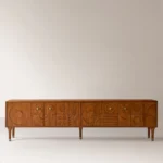 ⁦وحدة تلفزيون "سافانا" (واجهة خشبية محفورة هندسياً)⁩ - الصورة ⁦3⁩