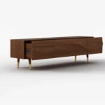 ⁦وحدة تلفزيون "ريفا" (واجهة خشبية مموجة 3D)⁩ - الصورة ⁦3⁩