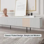 ⁦وحدة تلفزيون "بيانكو" (تصميم أبيض مضلع)⁩ - الصورة ⁦6⁩