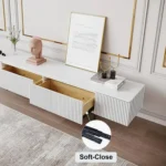 ⁦وحدة تلفزيون "بيانكو" (تصميم أبيض مضلع)⁩ - الصورة ⁦9⁩