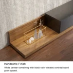 ⁦وحدة تلفزيون "أونيكس" (تصميم منخفض أسود × خشبي)⁩ - الصورة ⁦10⁩