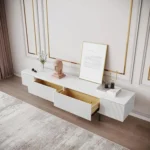 ⁦وحدة تلفزيون "بيانكو" (تصميم أبيض مضلع)⁩ - الصورة ⁦10⁩