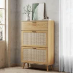 ⁦جزامة "ميلو" (خشب فاتح × خوص)⁩ - الصورة ⁦4⁩